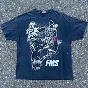 Vintage fms famous skate skeleton y2k t shirt
